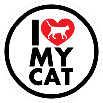 I Love My Cat With Heart Circle Sticker