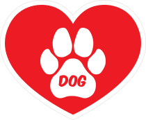 I Love My Dog Heart With Paw And Text Sticker