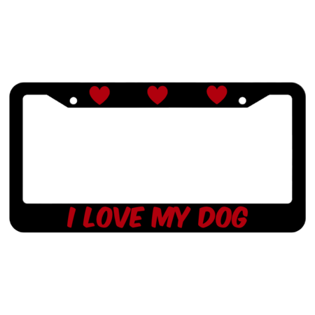 I Love My Dog License Plate Frame