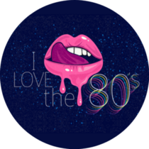 I Love The Eighties Disco Party Lips Sticker