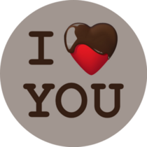 I Love You Chocolate Heart Sticker