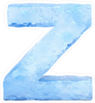 Ice Font Letter Z Sticker