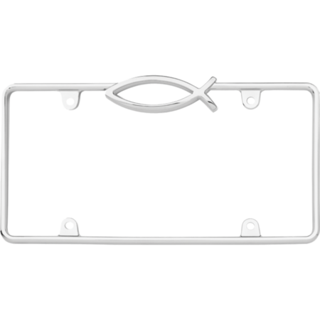 Ichthus Fish Chrome License Plate Frame