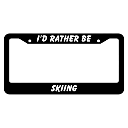 I'd Rather Be Skiing License Plate Frame