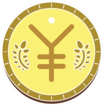 Illustrated Japanese Yen Sticker