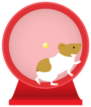 Illustration Of A Hamster Playing In A Wheel Sticker