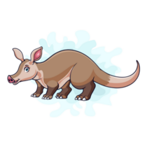 Illustration Of Cartoon Funny Aardvark Sticker