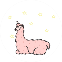 Illustration Of Cute Pink Llama Sticker