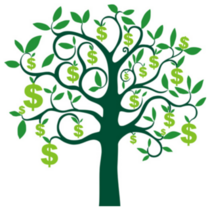 Illustration of Dollar Sign Money Tree Sticker