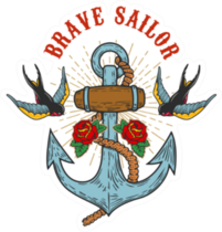 Illustration Of Vintage Anchor Brave Sailor Sticker