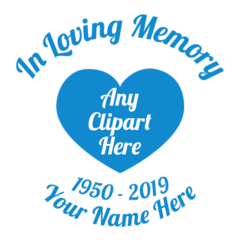 One-Color In Loving Memory with Any Clipart Sticker