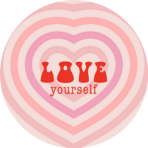 Inspiration Quote Love Yourself Hearts Sticker