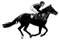 Jockey Galloping Race Horse Sticker