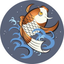 Jumping Koi Fish Sticker