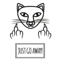 Just Go Away! Cat Showing Middle Finger Sticker