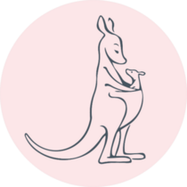 Kangaroo Logo On Pink Sticker