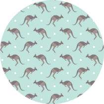 Kangaroo Pattern On Light Blue Sticker