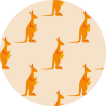 Kangaroo With A Cub In A Bag Pattern Sticker