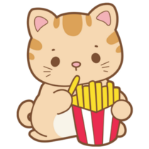 Kawaii Cat French Fries Sticker