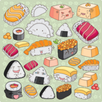 Kawaii Japanese Cuisine Sticker Sheet