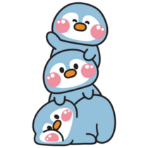 Kawaii Penguin Stack Sticker