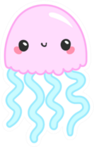 Kawaii Rose Pink Jellyfish Sticker