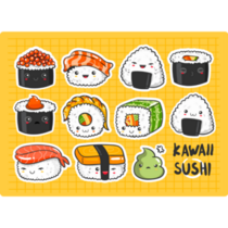 Kawaii Sushi Sticker Sheet