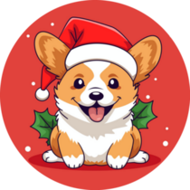 Kawaii Xmas Corgi Sticker