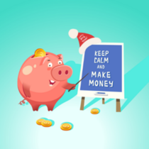 Keep Calm And Make Money Pig Sticker