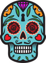 Keyhole Day of the Dead Skull Sticker