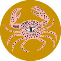 King Crab Vintage Patterned Illustration Sticker