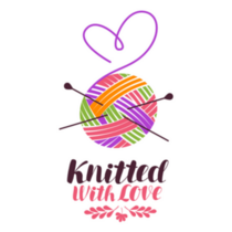 Knitted With Love, Lettering Colorful Illustration Sticker