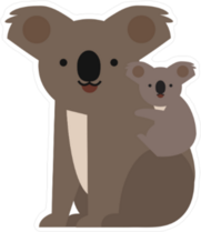 Koala and Baby Flat Icon Sticker