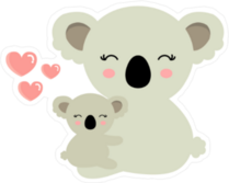 Koala Bear Mama and Baby Sticker