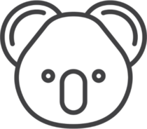 Koala Head Line Icon Sticker