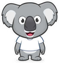 Koala in White T Shirt Sticker