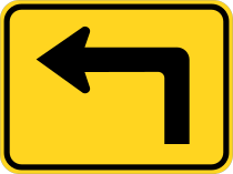 Left Turn Arrow Warning Sticker