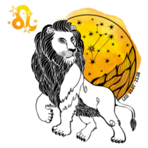 Leo Lion Zodiac Sign Watercolor Splash Sticker