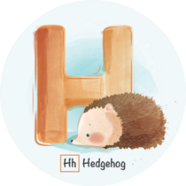 Letter H Hedgehog Sticker