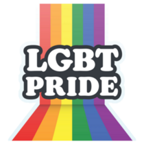 Lgbt Pride Lettering On Rainbow Sticker