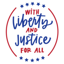 Liberty And Justice For All Patriotic Lettering Sticker