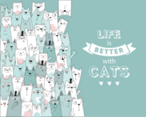 Life Is Better With Cats Sticker