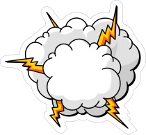 Lightning Cloud Comic Sticker