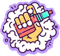 Line Art Style Hand Holding Vape Device Sticker