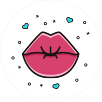 Lips Blowing A Kiss Sticker