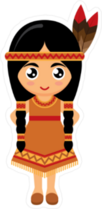 Little Girl in American Indian Dress Sticker