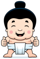 Little Sumo Boy Giving The Thumbs Up Sign Sticker