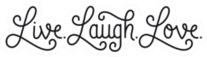 Live. Laugh. Love. Cursive Banner Sticker