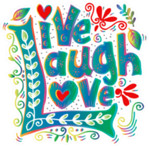 Live Laugh Love Hand Lettered Colorful Design Sticker