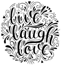 Live Laugh Love In Artistic Style Sticker